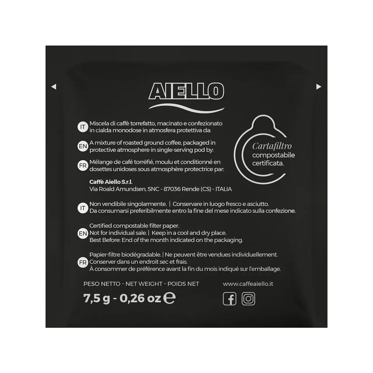 Cialde 150 Pods E.S.E. 100% Arábica