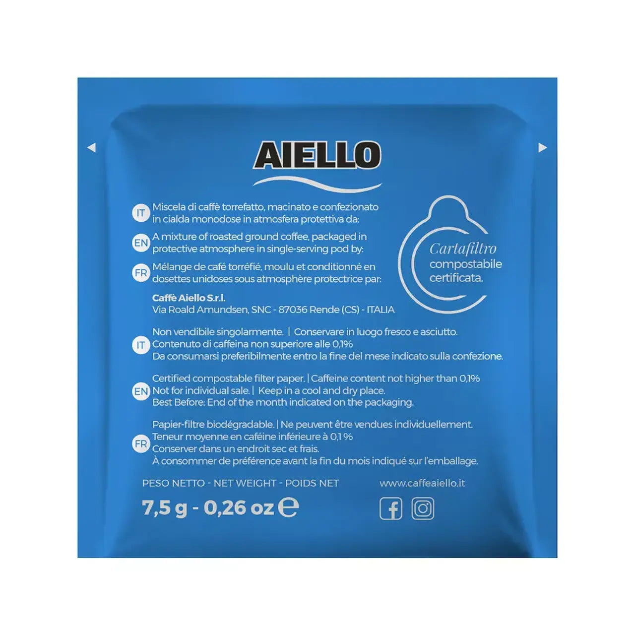 Cialde 150 Pods E.S.E. Descafeinado